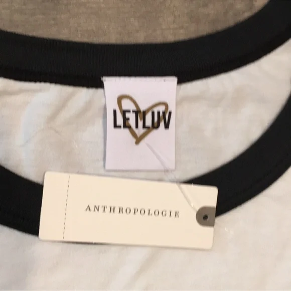 NEW ⭐️RARE⭐️ Anthropologie Letluv Rolling Stones Ringer Tee Small - Picture 10 of 10